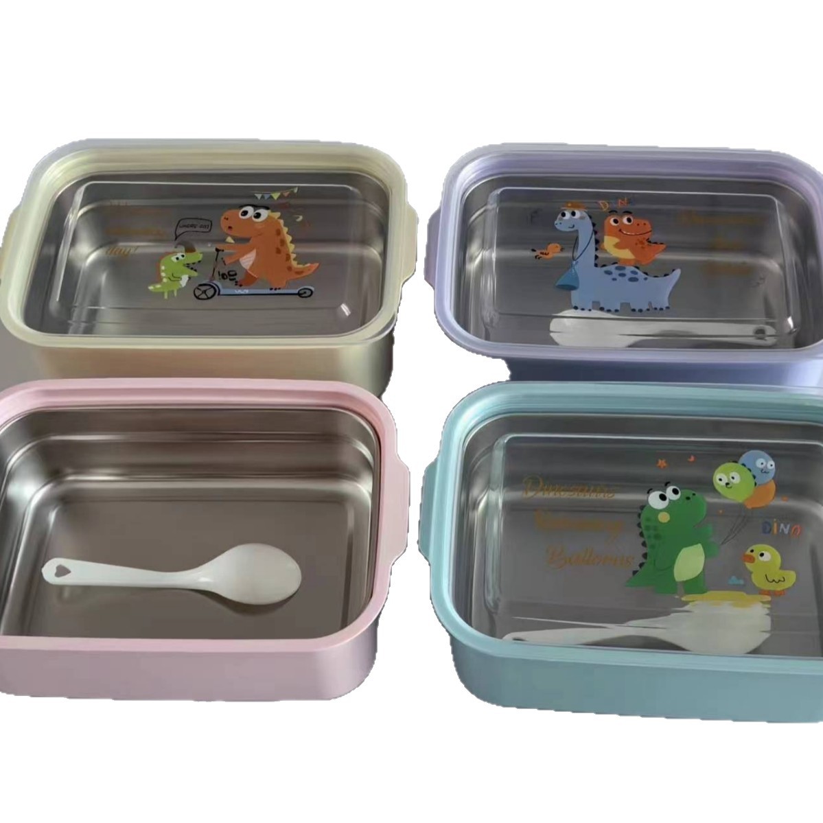 Cross-border wholesale cute cartoon pattern children's lunch boxes, 201 stainless steel lunch boxes, student and office worker portable lunch boxes Item Picture
