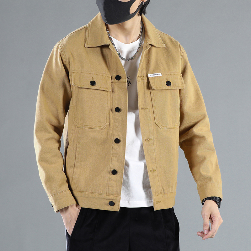 2022 New Spring And Autumn Denim Coat Men's Trend Handsome Jacket Men's Cargo Jacket Autumn Clothing Men