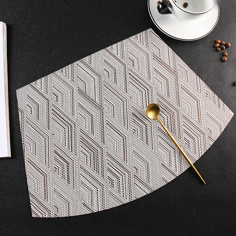 扇形餐垫欧式菱格纹PVC隔热垫防滑餐桌垫餐盘牛排垫碗垫西餐具垫