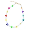 Colorful soft ceramic piece necklace, colorful flower mushroom pendant choker fruit necklace, women's handcrafted beaded pearl collarbone chain Specification image