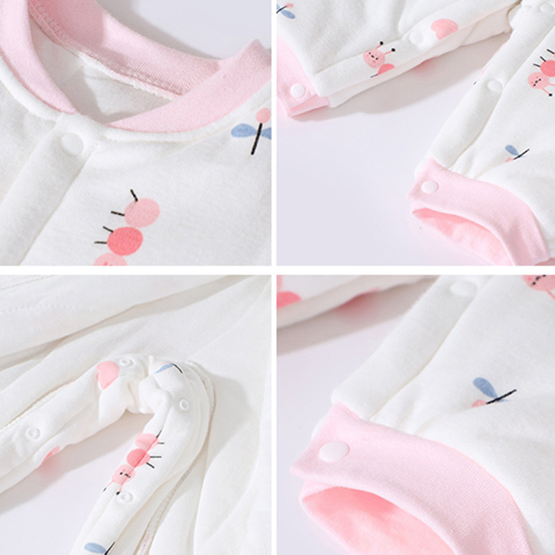 Baby thin cotton one-piece suit for autumn and winter, baby warm for going out, autumn clothes for newborns, winter clothes for harps, crawling clothes, pajamas Application Scenario