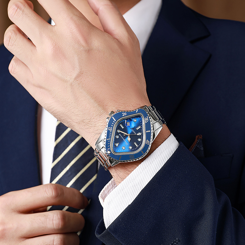 Cross Border Twisted Water Ghost Set Alloy Steel Belt Waterproof Leisure Watch Hip Hop Quartz Watch Wholesale A Hair Application Scenario