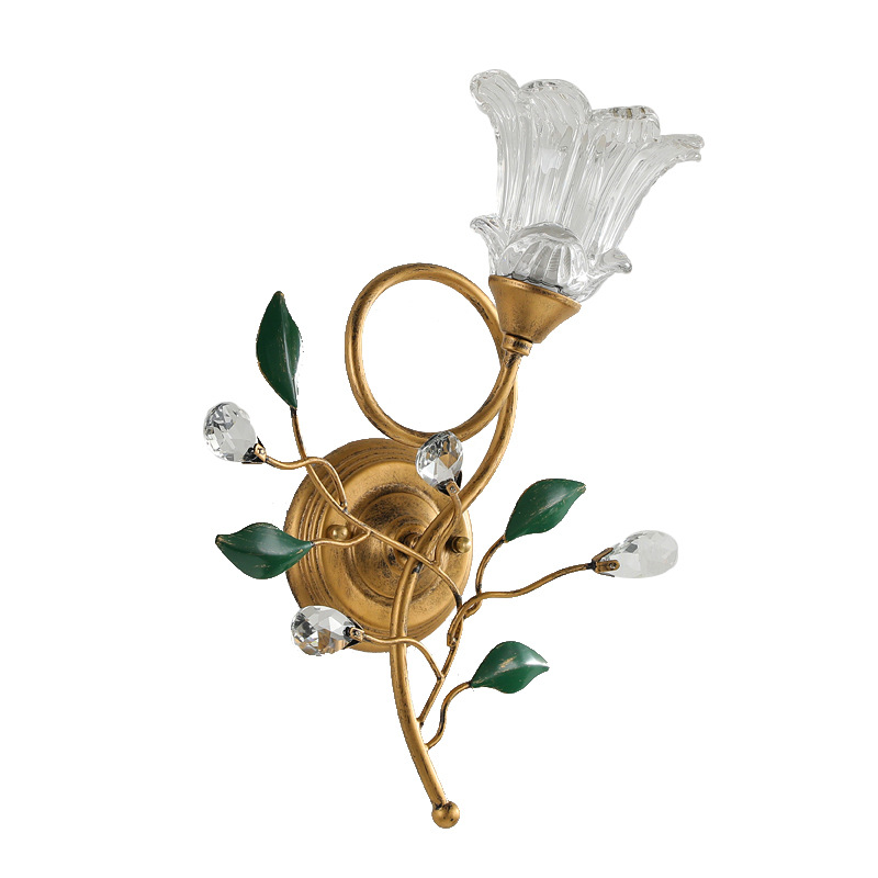 American-style wall lamps, modern and simple European-style creative flower bedroom bedside lamps, French country living room background wall lamps Item Picture