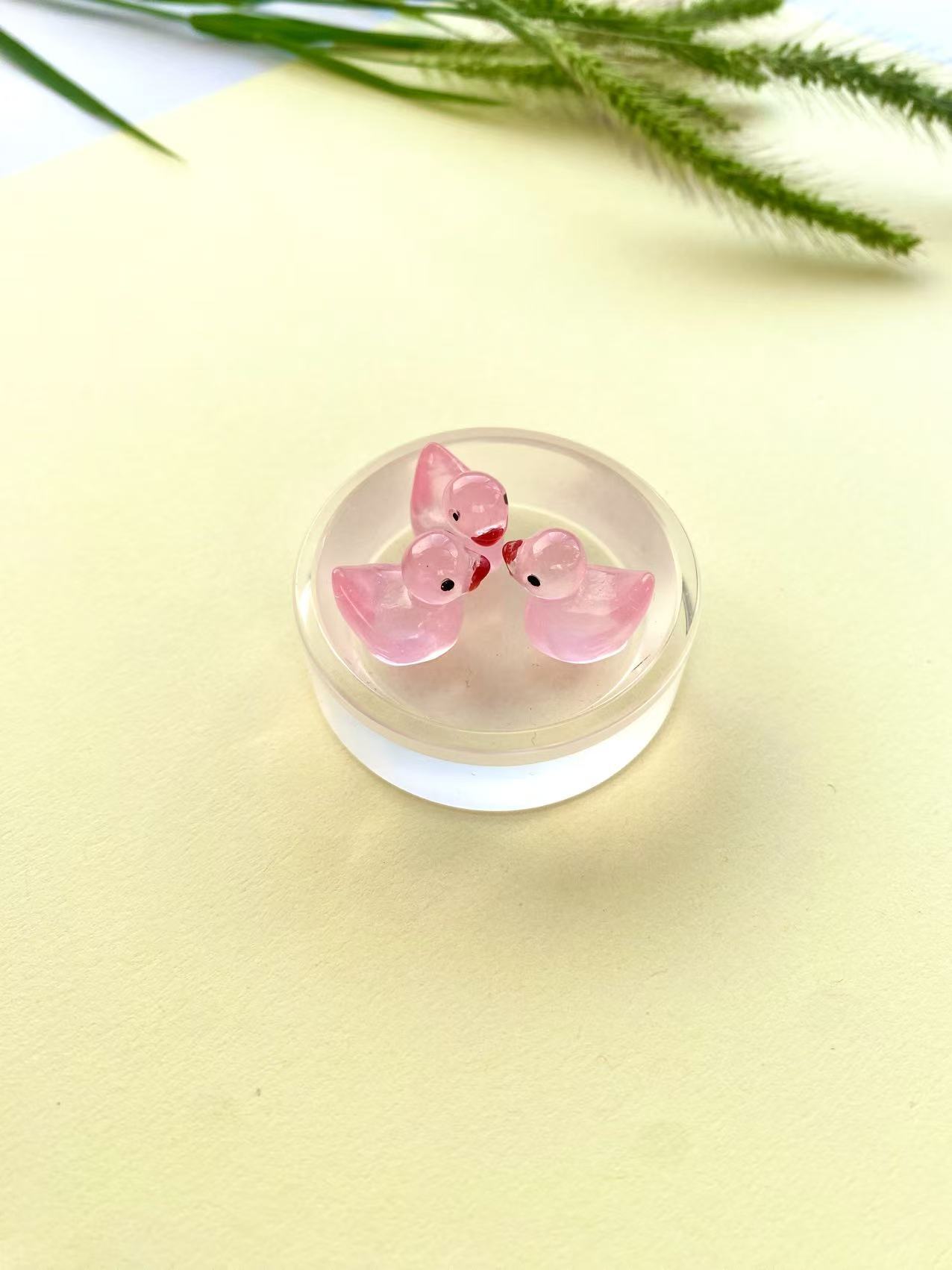 可爱彩色小鸭子树脂迷你DIY创意手工摆件详情1