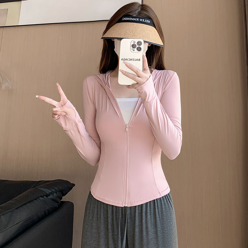 Sunblock Clothes Female Summer New 2023 Slim Breathable Sun Protective Clothing Anti-Ultraviolet Ice Silk Hooded Coat Top