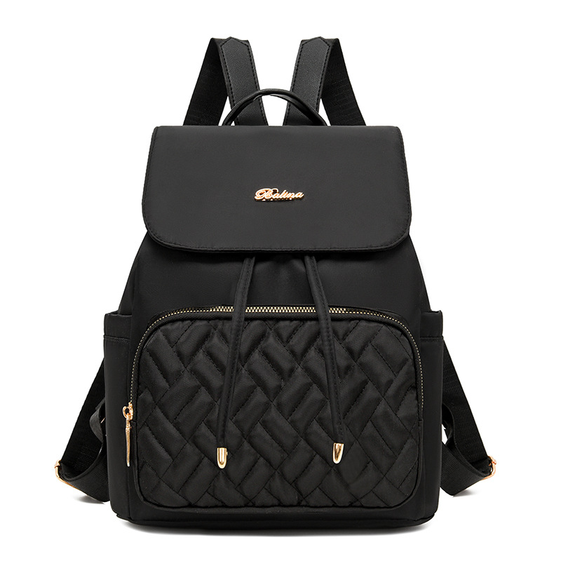 Wholesale of cross-border diamond-shaped sewn backpacks for women, 2025 new Korean version, trendy solid color, fashionable women's travel backpacks details Picture