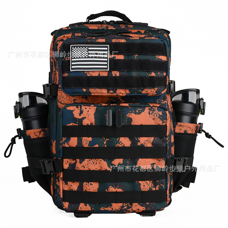 亚马逊跨境户外运动背包迷彩战术双肩背包徒步登山包个性定制oem