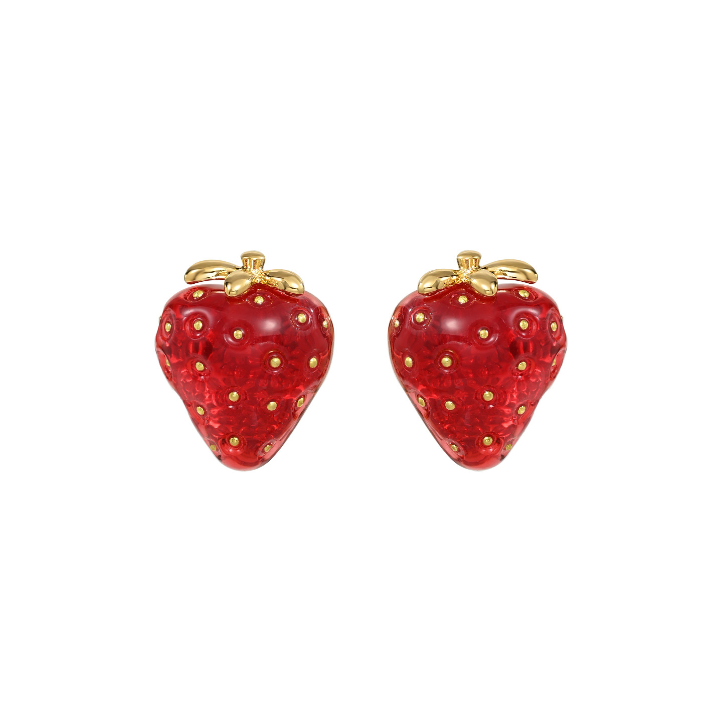 Spring and Summer new French retro chanel-style red strawberry fashionable, elegant and individual new chanel-style earrings and earrings Item Picture