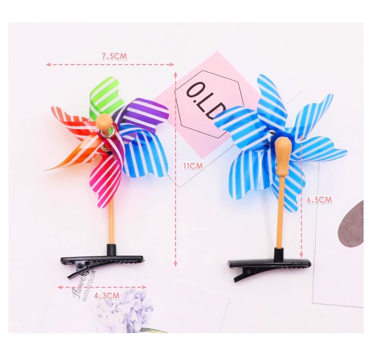 新款可爱超萌时尚七彩风车发夹头饰卖萌小风车幼儿园发卡儿童玩具详情9