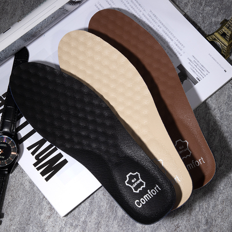 Leather sports insoles for men, sweat-absorbing, antibacterial, deodorizing, shock-absorbing, breathable, basketball shock-absorbing, cowhide insoles Specification image