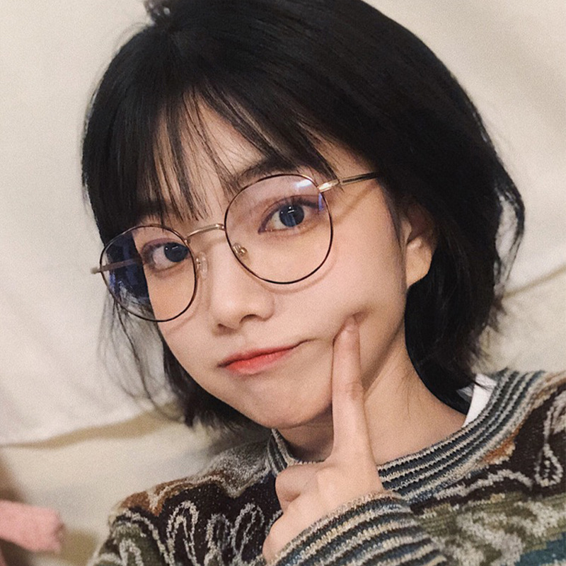 Suzy's same style of no-makeup small-framed glasses for women with myopia, retro ins style, gold-threaded glasses frame, Korean style, trendy, with adjustable degrees details Picture