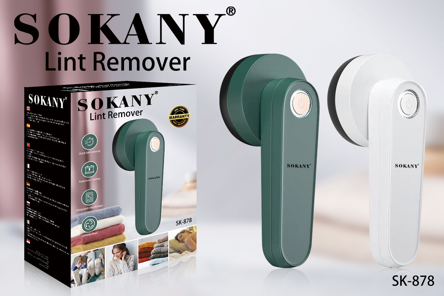 Cross-border SOKANY878 Lint Remover Portable Rechargeable Hair Remover for Clothes details Picture