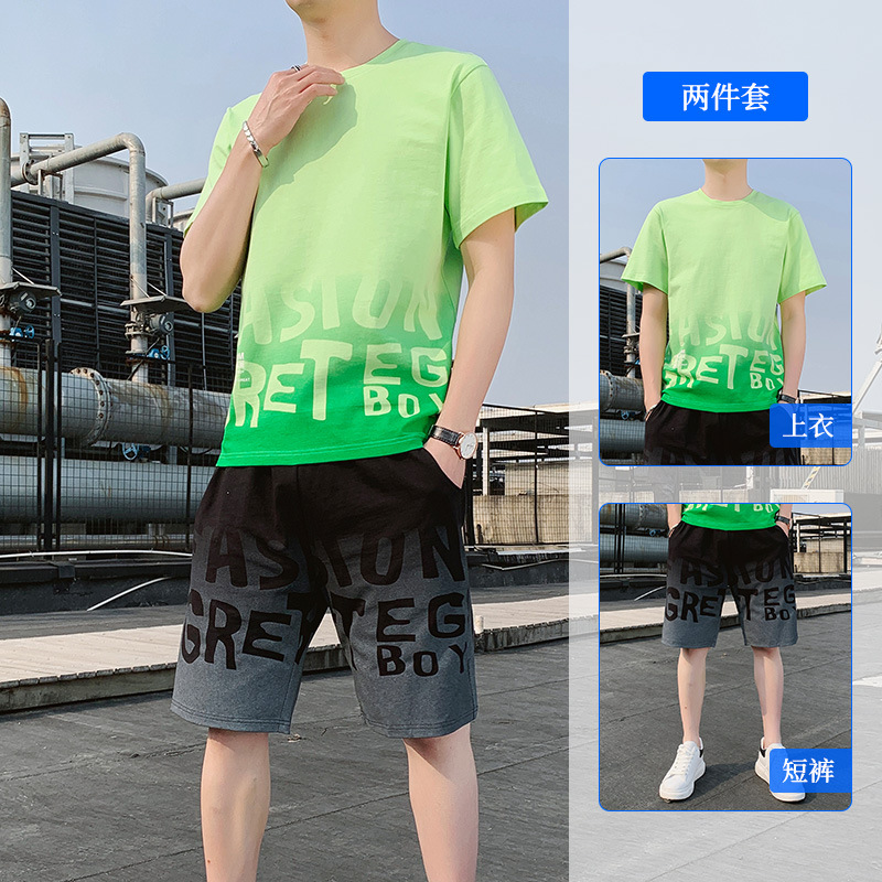 The new summer men's casual sportswear set, loose ims short sleeves and shorts, a cool summer men's fashion trend Application Scenario