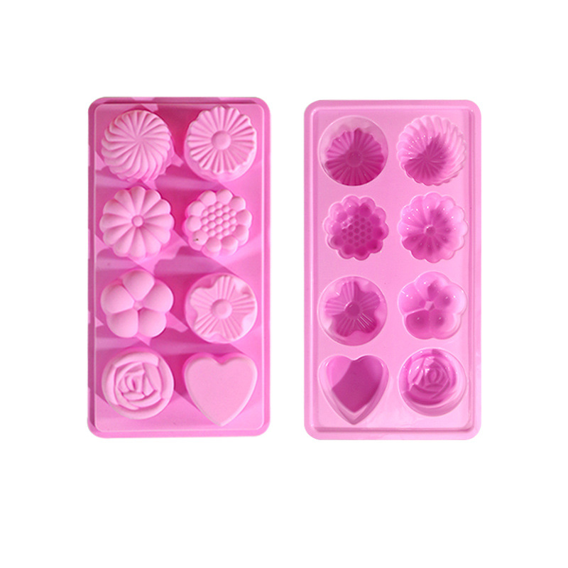 Proud Diy Cake Mold Eight Straight Flowers Love Baking Silicone Mold Baby Food Jelly Mold Item Picture