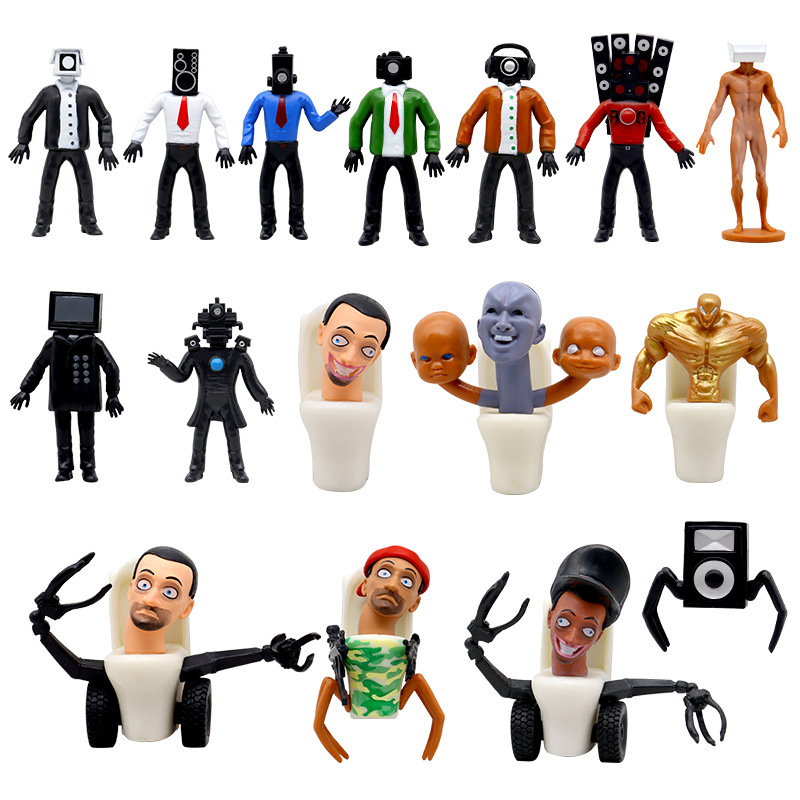 Wholesale and consignment of parody game Toilet Man Battle, Surveillance Man, sound Man model figurines, desktop ornaments and sets Item Picture
