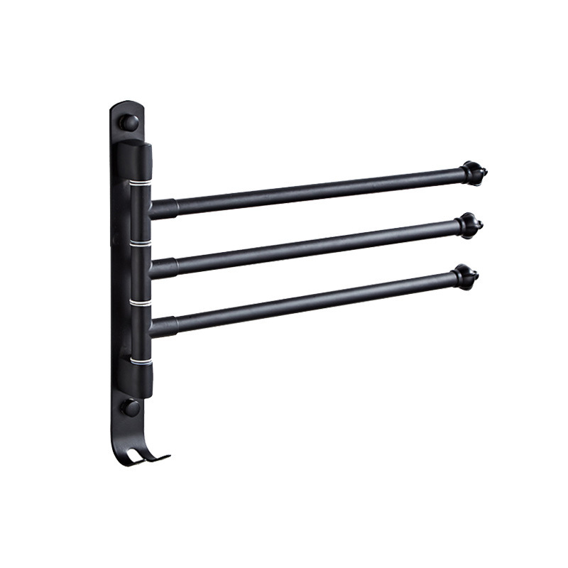 Black space aluminum rotating towel rack Bathroom movable towel bar Bathroom rotating movable bath towel rack Application Scenario