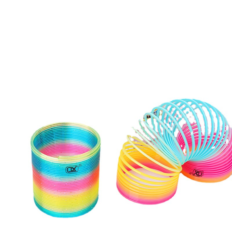 Stalls Around Cross-Border Schools Selling Small Spring Puzzle Large Nostalgic Magic Rainbow Ring Wholesale Item Picture