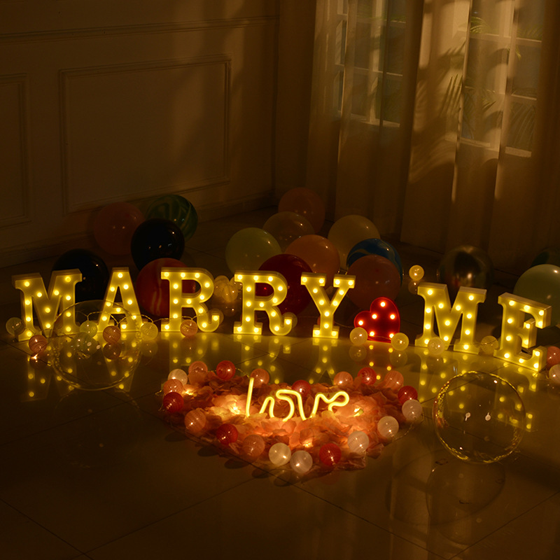 marry me LED字母灯英文数字生日快乐灯派对表白气氛场景布置造型详情图2