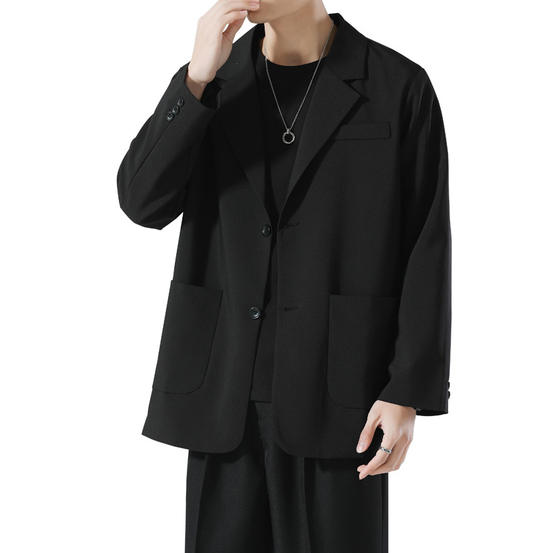 Men's casual suit jacket 2022 Japanese dark fashion wide single Western-style men's Korean-style trendy solid color small suit Item Picture