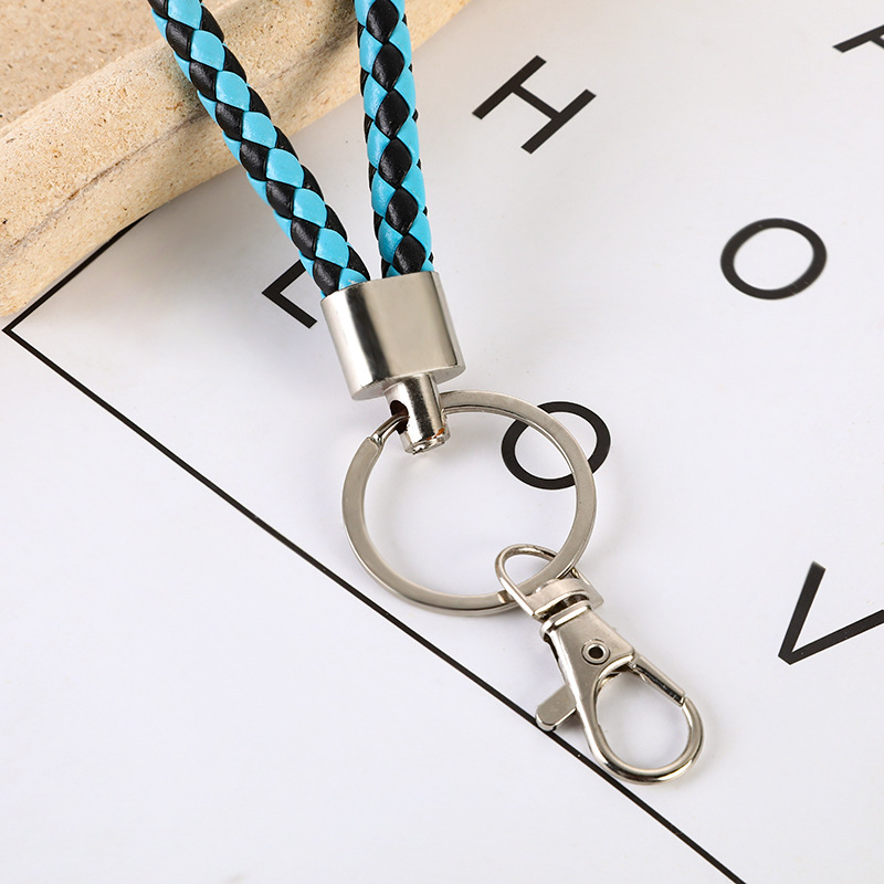 Leather Rope Key Ring Lobster Buckle Auto Parts Spot Wholesale Door Electric Car Key Pendant Braided Rope Tide Specification drawing