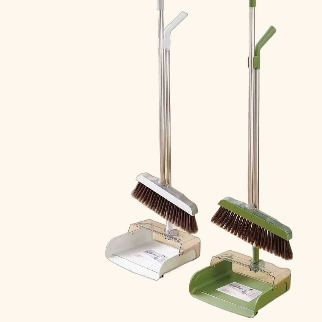 Wholesale of multiple simple broom and dustpan combinations, thickened transparent high-end household brooms, sweeping brooms, dustpans and brooms Specification image
