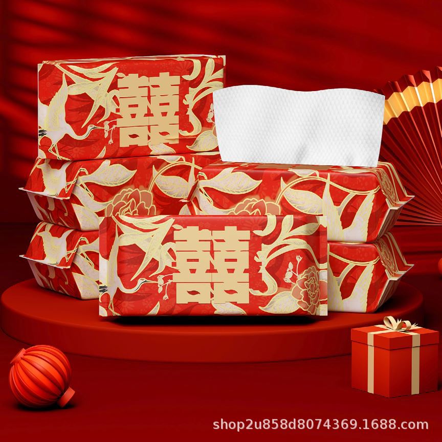 洗脸巾一次性洁面巾喜庆结婚伴手礼卷巾棉柔巾美容洗面巾干湿两用