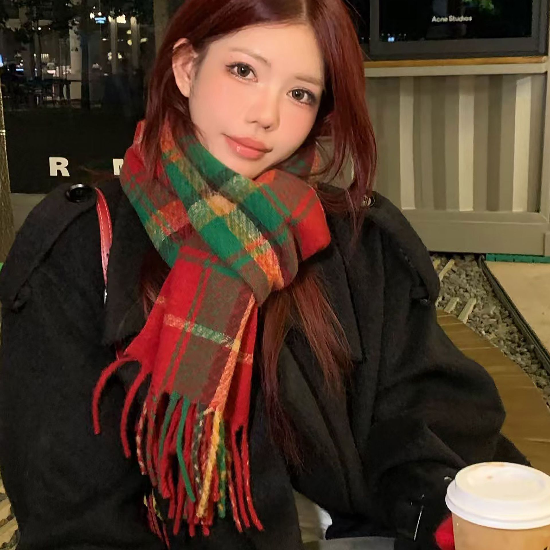 围巾/围巾欧美风/单色围巾/长围巾加厚/足球迷围巾产品图