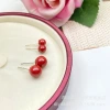 Cinnabar and purple clay ear studs, imperial clay fashionable men's and women's style ear studs factory direct sales live stream 925 Silver needle Application Scenario