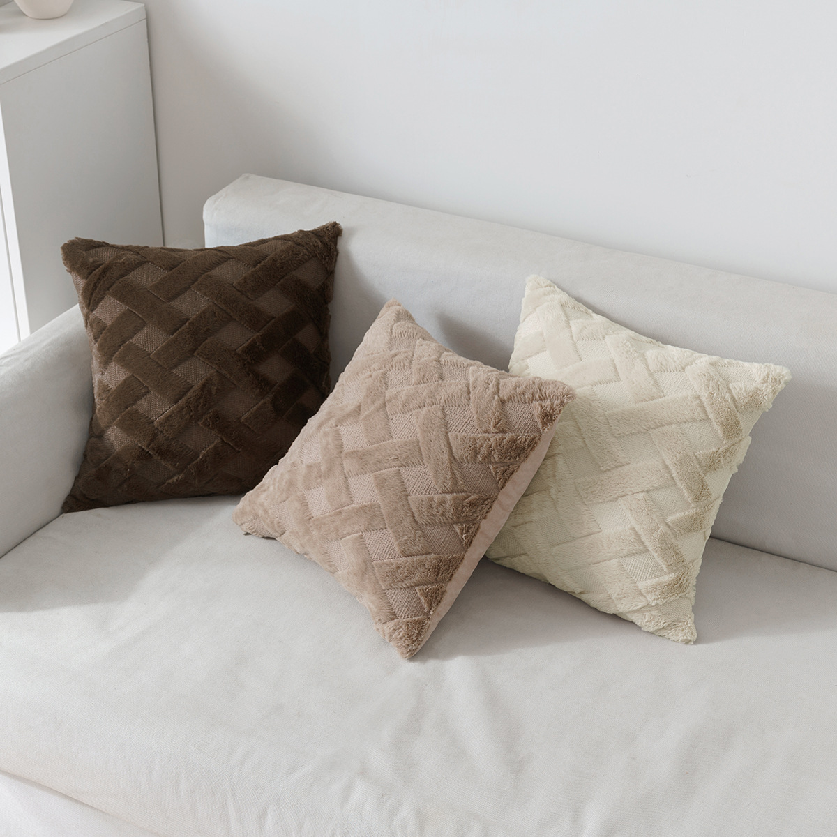 pv embroidered short fleece X-shaped soft, best-selling on Amazon, ins Nordic-style cushion, backrest, pillow and pillowcase Application Scenario