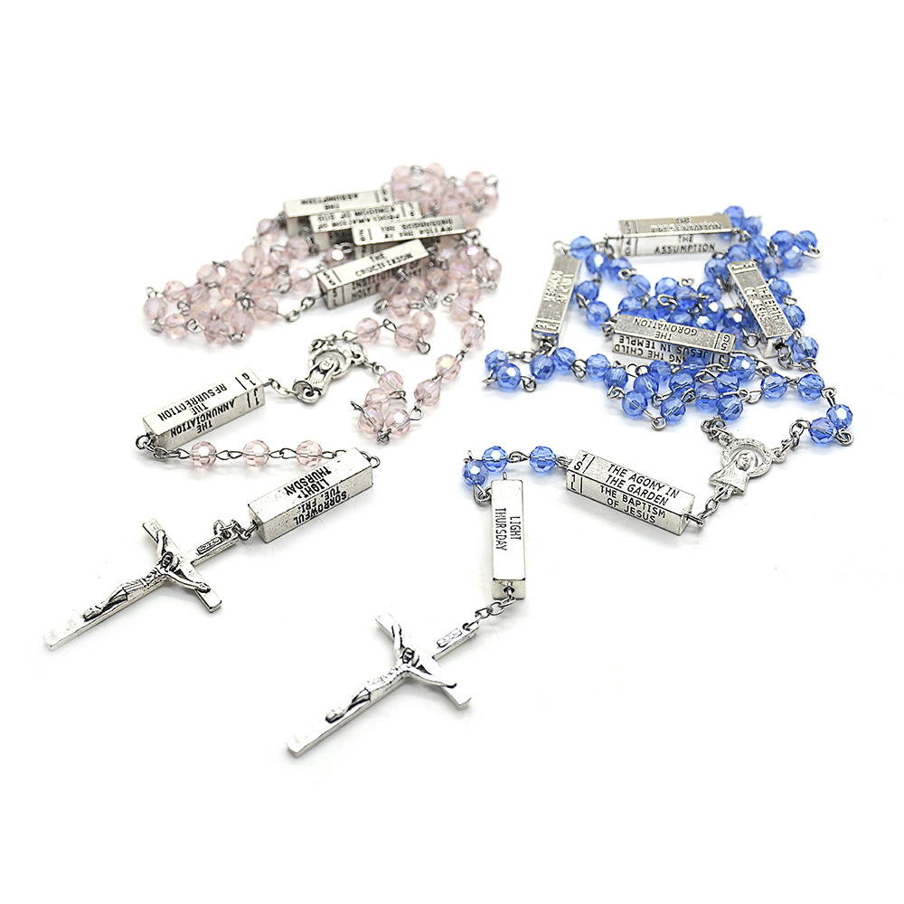 Cross-border source supply of crystal rosary, cross necklace, sweater chain Application Scenario