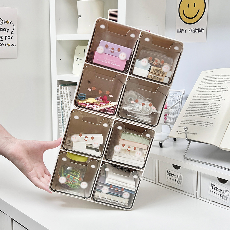 Cosmetics, student dormitory desktop storage boxes, drawer shelves, office sundries, stationery organization and storage details Picture