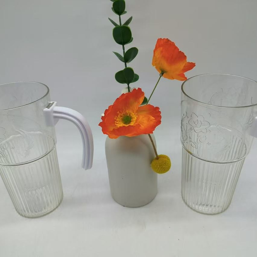 Cold water spout cup, beverage juice pot, plastic bar striped pot, high-temperature resistant and shock-resistant, cold water kettle, cup spout cup