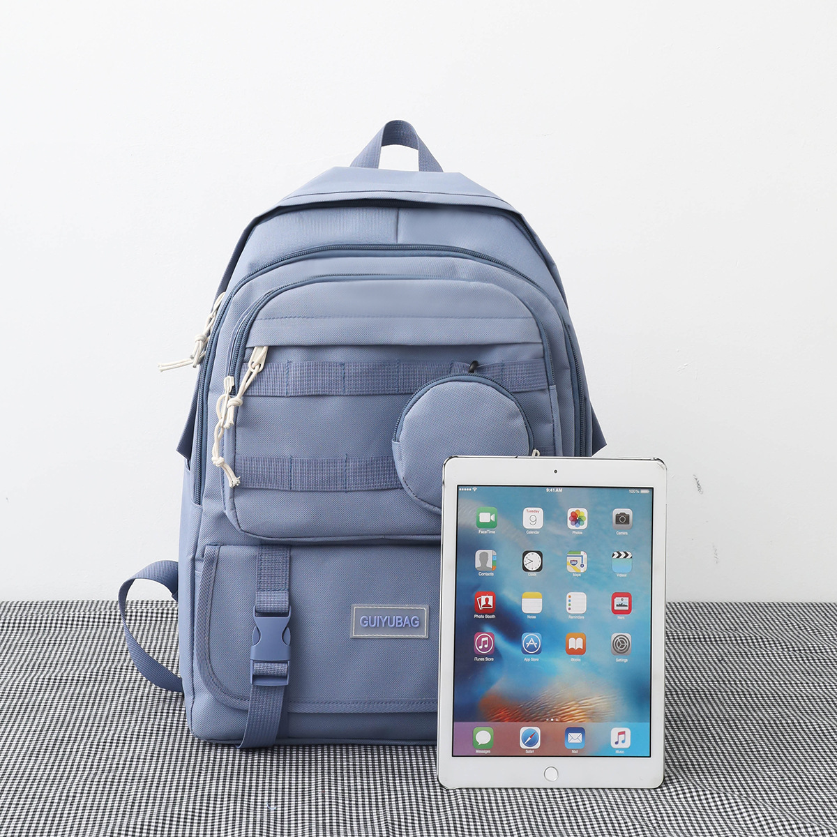 Bolso de escuela de cuatro piezas para las mujeres nuevo estilo bolsa de reparación para estudiantes de primaria mochila para estudiantes de secundaria mochila para niños del campus details Picture