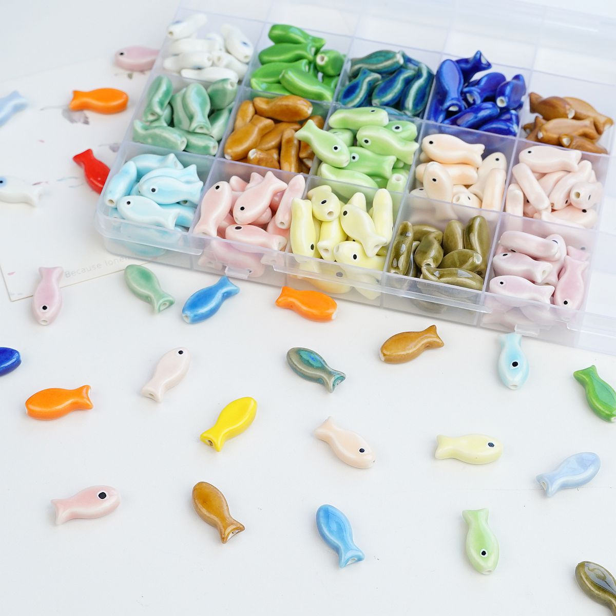 Jingdezhen ceramic hand-painted fish, versatile glossy macaron accessories and accessories wholesale, handmade DIY materials pic 1