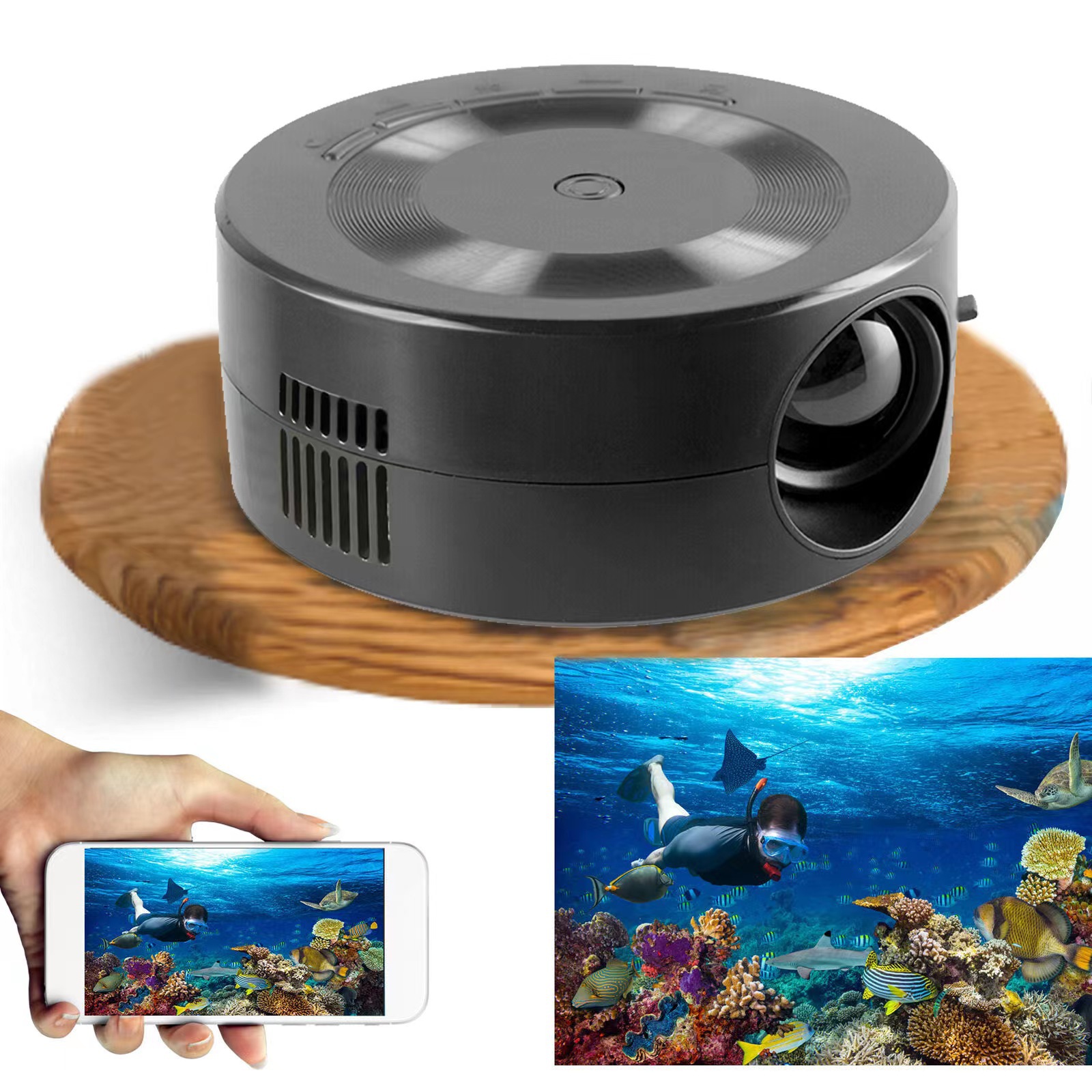 Factory cross-border foreign trade YT200 home projector, mini portable, small children's mobile phone projector