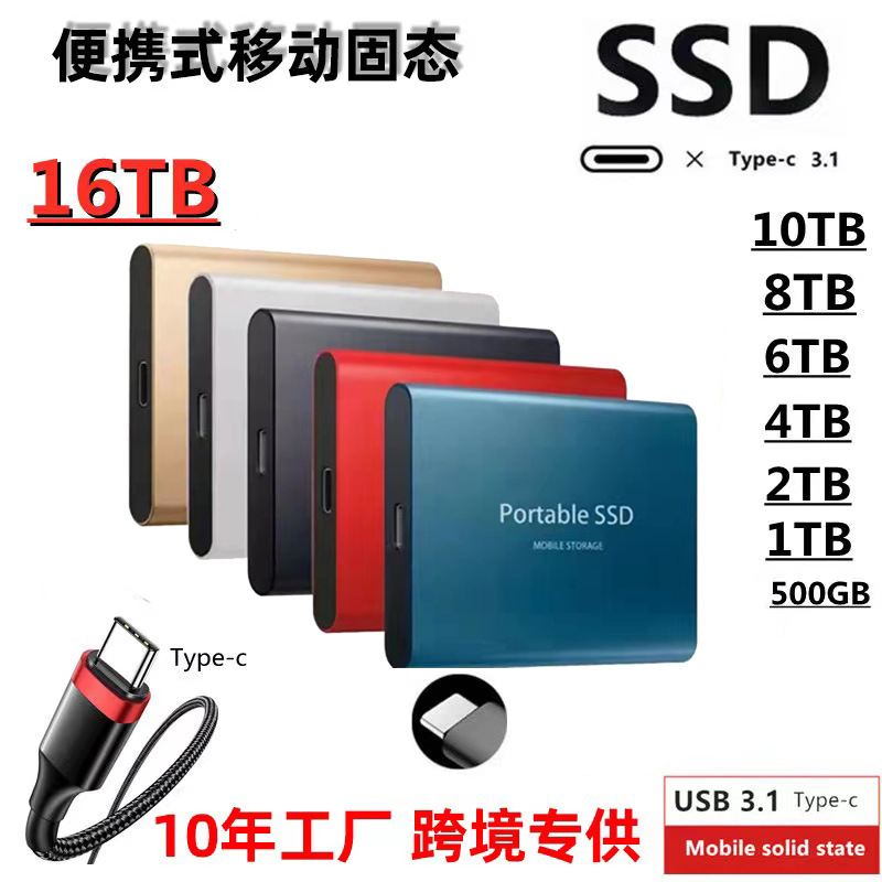 跨境专供扩容升级高速SSD移动固态硬盘500GB-16TB 固态U盘2TB4TB详情图1