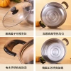 Stainless steel soup pot with lid, food-grade thickened stainless steel pot, household soup pot, induction cooker, gas universal details Picture