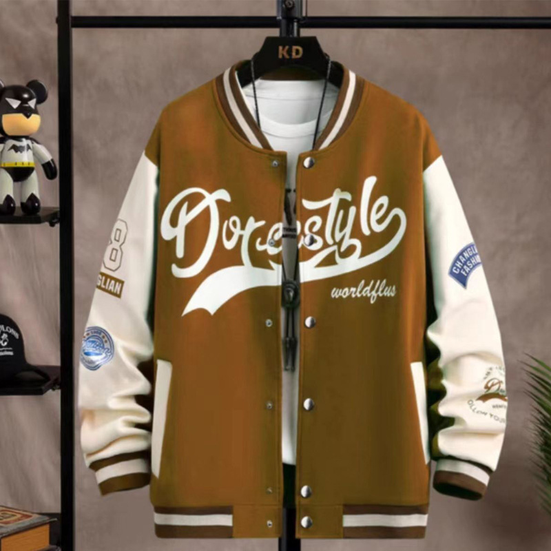 Cross-border baseball jackets for men, autumn trendy brand loose American casual men's clothing, spring and autumn men's jacket jackets details Picture