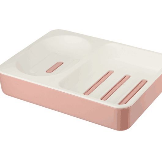 Double-layer two-compartment storage soap draining box 1305 soap box, double-compartment plastic soap box, home and bathroom soap box full figure