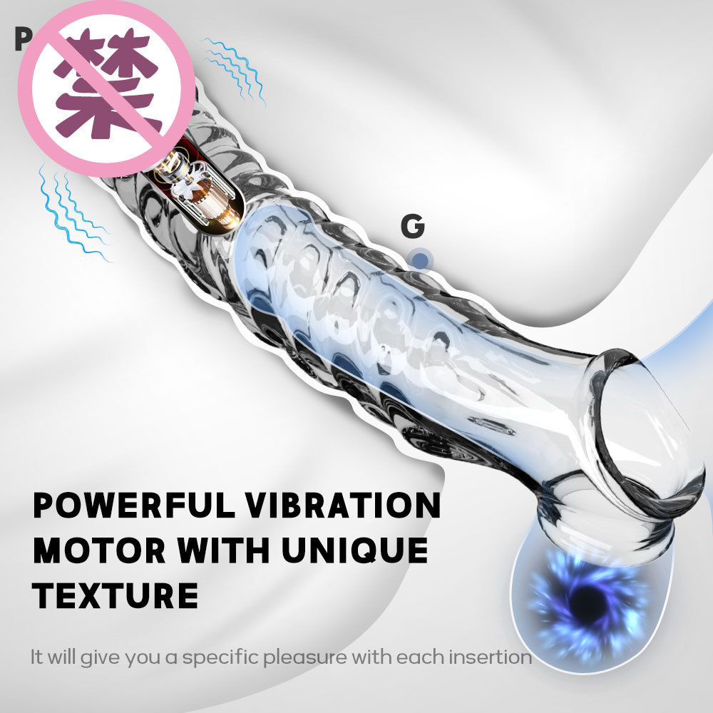 Cross-border new men's Wolf tooth set, lengthened and thickened vibration set, adult sex toys details Picture