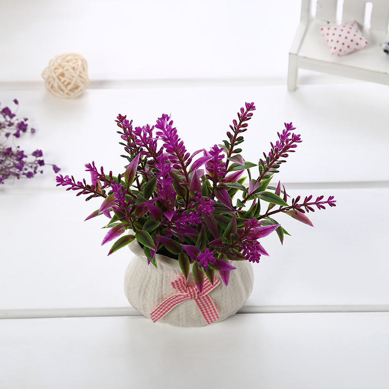 Wholesale of new multi-color lavender artificial flowers from the manufacturer, featuring a pastoral style artificial plant home desktop decoration details Picture