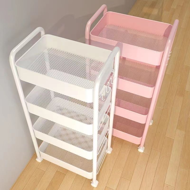 Trolley storage rack, kitchen floor, bedroom, multi-level baby snack, mobile bathroom, toilet storage rack Application Scenario