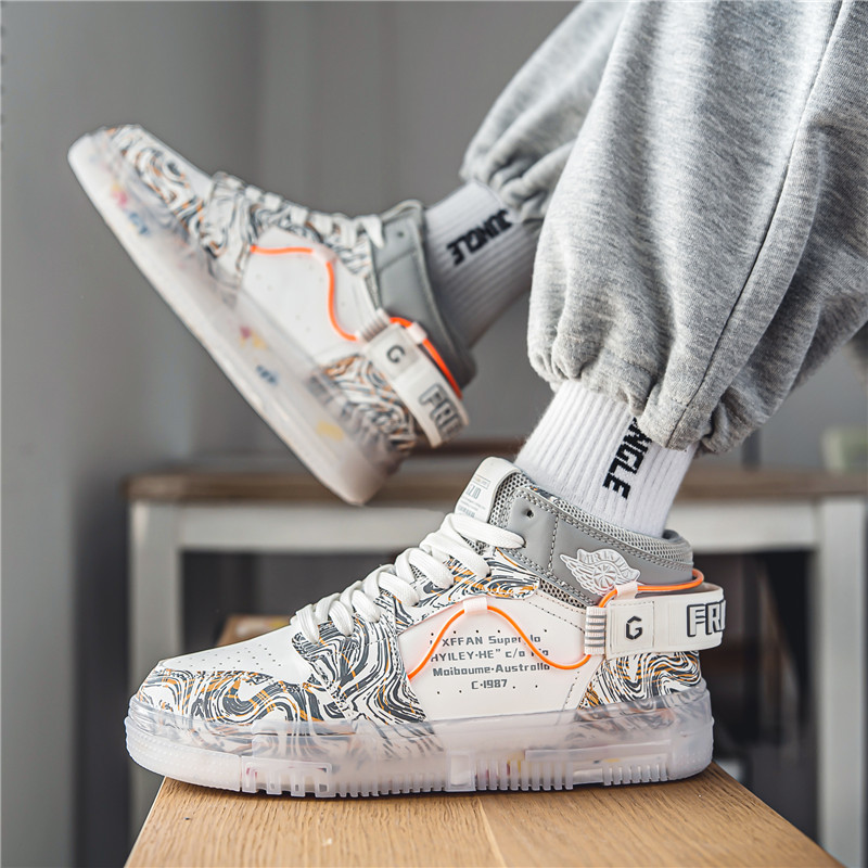 Men's Shoes Air Force One Aj Putian High Top Board Shoes Male Network Red Everything In Winter Sports In The Help Of Fashion Brand Casual Shoes details Picture