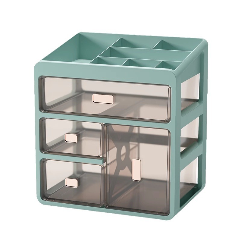 Cosmetic storage box, large-capacity plastic transparent desktop drawer, dust-proof skin care product box, dressing table storage rack Item Picture