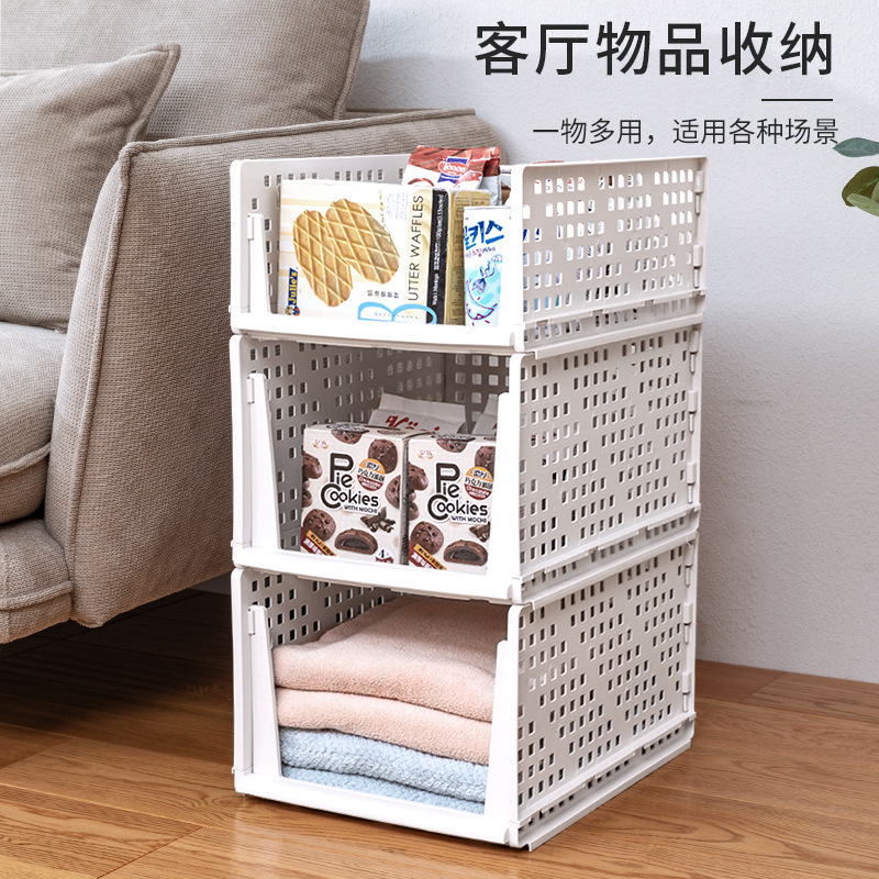 Layered partition drawer storage wonder, dormitory wardrobe partition storage rack, integrated wardrobe, folding storage basket 0753 Specification image