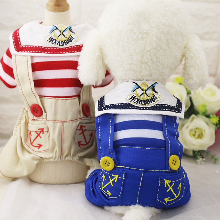 Four-Legged Clothes Naval Wind Academy Wind Spring Summer Autumn New Big Dog Clothes Pet Clothes Cat Pet Supplies Application Scenario