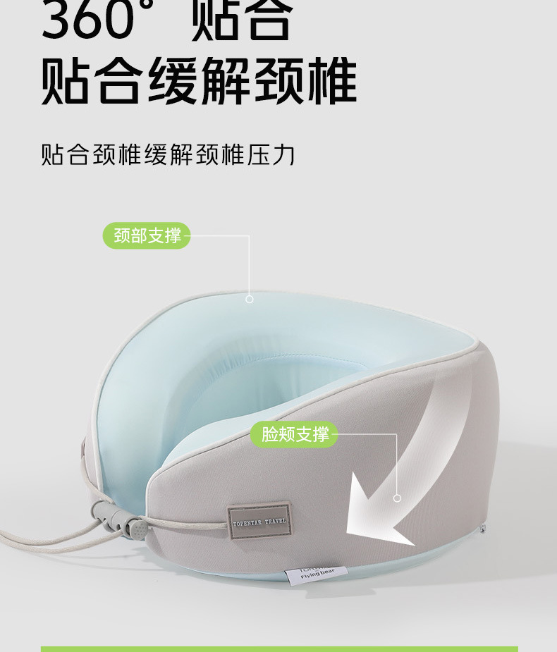 凉感u型枕记忆棉护颈枕旅行便携颈枕办公室午睡飞机枕慢回弹脖枕详情10