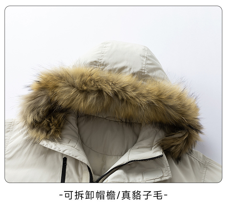The new American-style large fur collar style overcomes the trend of thick and warm hooded down jackets for men in winter and student workwear jackets pic 20