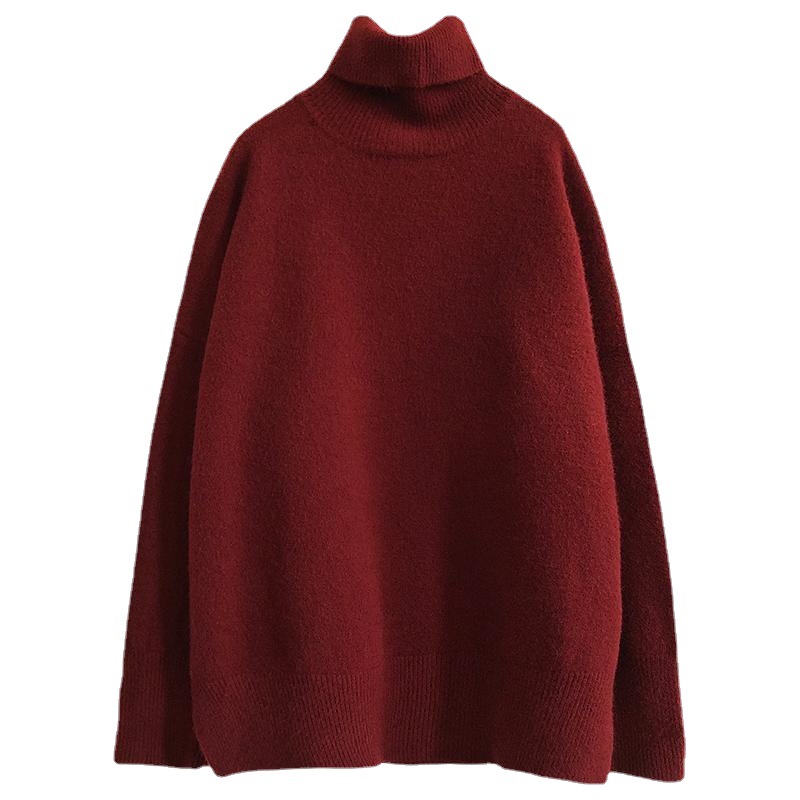 Soft and soft high-neck sweater for women's autumn and winter 2022 new Korean-style loose, simple and versatile knitted top as a base layer Item Picture