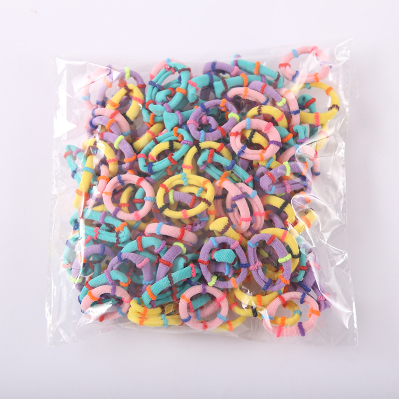 Korean-style towel ring, fashionable and colorful series, children's hair tying rope, non-damaging high-elasticity towel ring hair accessory wholesale Application Scenario